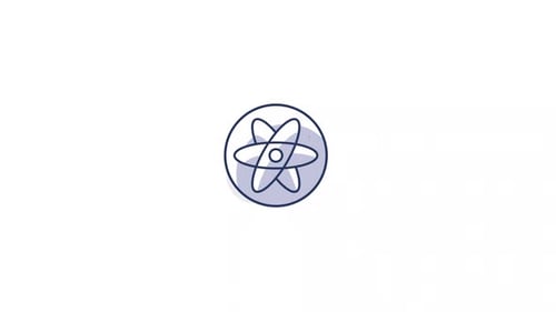 Modern Animated Atom Science Icon Reveal