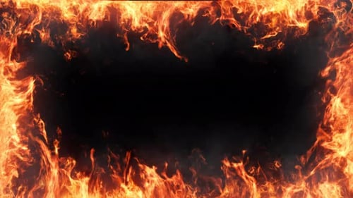 Animated Fire Frame Overlay for Dynamic Content Reveal