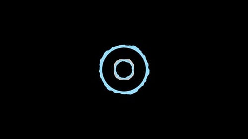 Collection d'interfaces : boucle formée de deux cercles dentés concentriques s'étendant et tournant inversement en cent