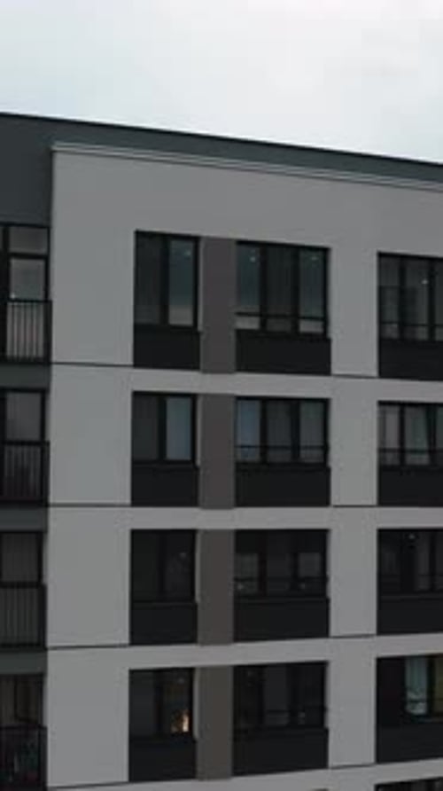 Top View of Residential Area with Different Houses Stock Footage Modern Area with Residential