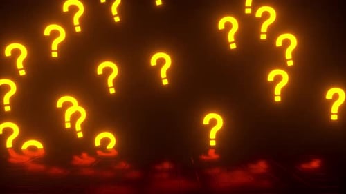 Rising Warm Question Mark Light With Reflection