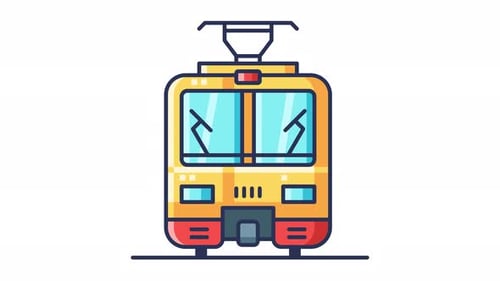 Train city transport looping animation