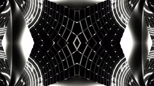 White Neon Pulsing Spiral Kaleidoscope Background Vj Loop In 4K