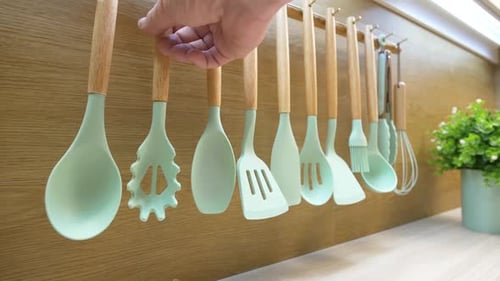 Kitchen Utensils in a Row