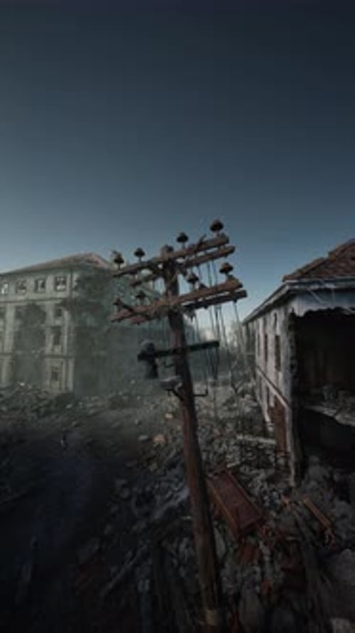 Building Covered in Wires