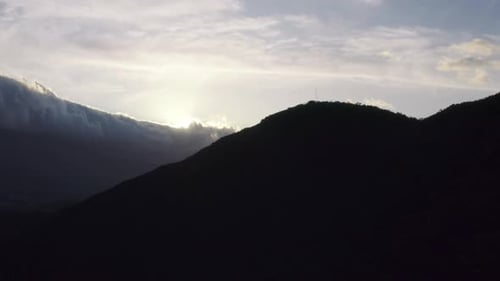 Beautiful Mountain Landscape at Sunset Aerial View