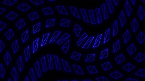 Futuristic High Tech Gird Animation Background. Loop Animation Of Grid.digital Grid Animation Data H