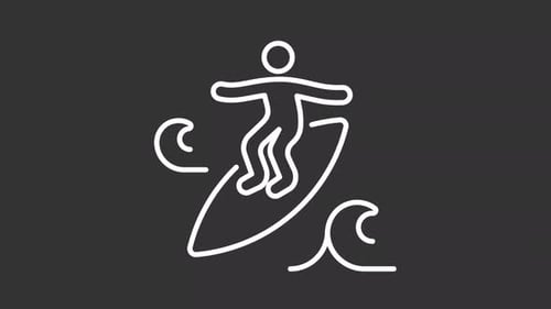 Animated Minimalist Surfing Icon Loop