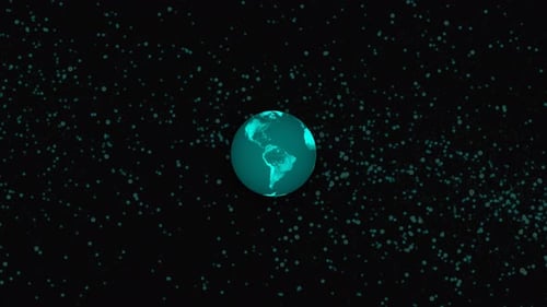 Realistic Earth planet Rotates on space or galaxy and stars milky way, Animation Earth planet. 1286