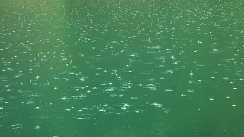 Raindrops Create Rippling Patterns on a Tranquil Pond