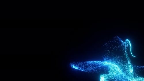 Blue abstract glowing particles, 3d rendering.