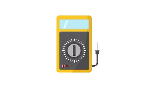 Animated Multimeter Electrical Testing Device Flat Design