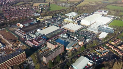 Aerial drone footage of the city of York in North Yorkshire, England