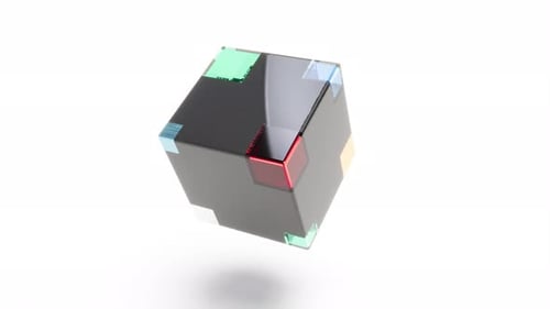 Futuristic Cube 3d Style Data Analyzes Cyber Innovation Intro Able to Loop Seamless