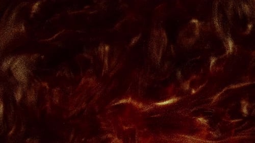 Glittering Paint Flow and Floating Ink in Defocused YellowOrange Sparkling Motion Create Abstract