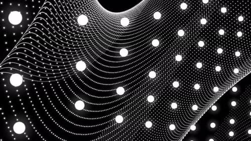 Abstract Flowing Particle Waves Seamless Loop Background Animation