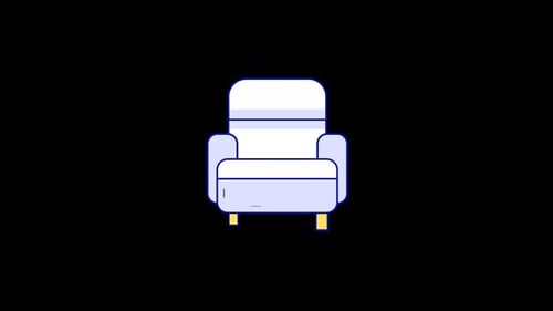 Minimalist Animated Armchair Icon Graphic