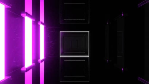 Purple And Yellow Fast Flashing Light Strobe Neon Corridor Background Vj Loop In HD