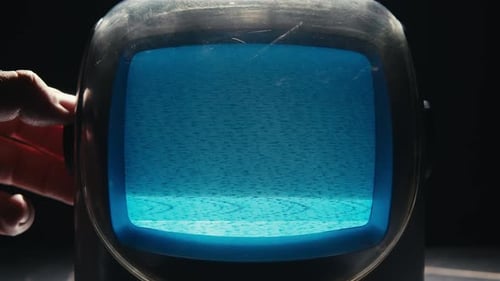 Retro Television Displaying Static