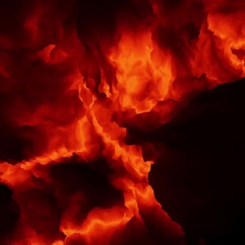 Majestic fire on a black background, slow motion, It can be used as a background 1080x1080