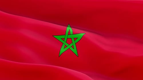 Waving Flag of Morocco Realistic Loop Animation