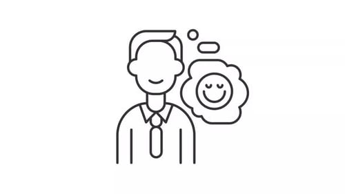 Animation der Linie „Positive Einstellung“