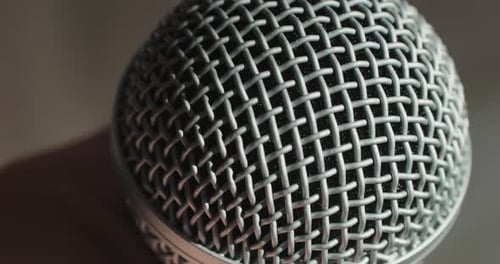 Microphone Closeup Mic Isolated on Daylight Background Karaoke Singing Nightlife Club or Bar Music