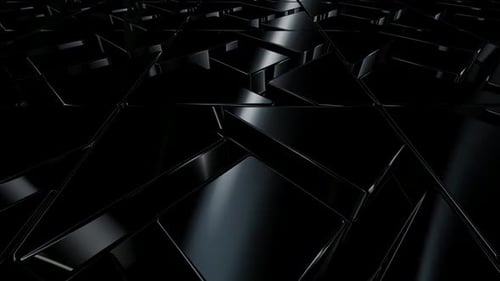 Luxus-Hintergrund mit Bewegung über schwarzen Formen, Reflexion, Figuren, 3D-Render, exklusiv