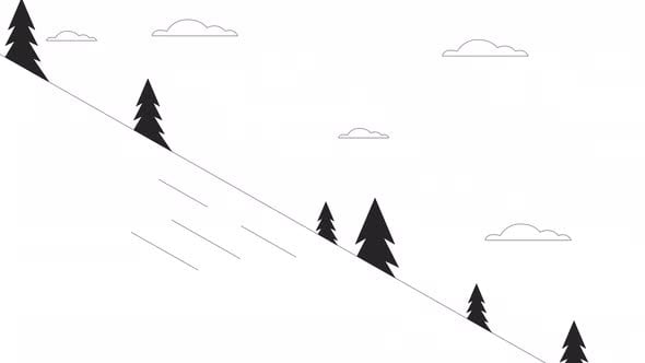 Animated Bw Ski Slope, Elements Motion Graphics ft. downhill & down ...