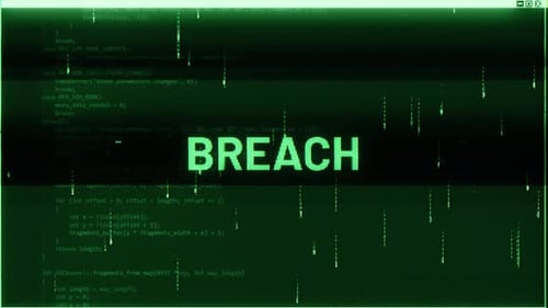 Glitchy Cybersecurity Breach Text Reveal