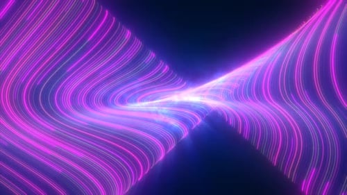 Abstract Neon Wavy Lines Animated Background