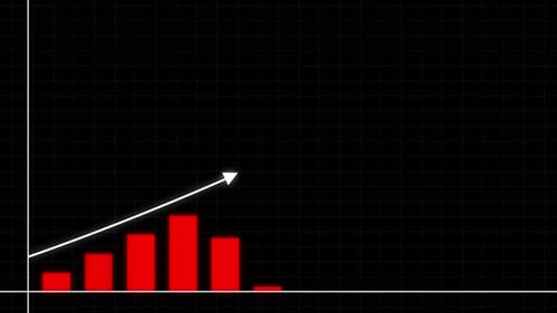 Geschäftsdiagramm auf rotem Hintergrund