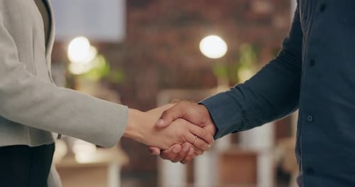 Professional Handshake in a Modern Office Setting