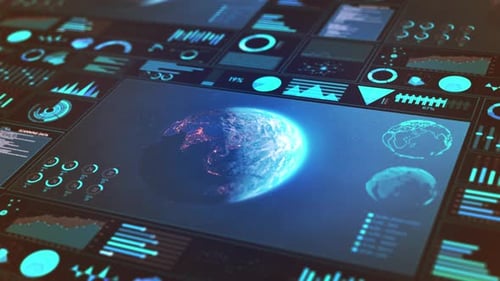 Stock Markets Blue Growth Up Chart 3d Animation Success Rising Business Financial Graph Economy Data