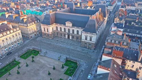 Aerial Approach to Parlement de Bretagne Courthouse