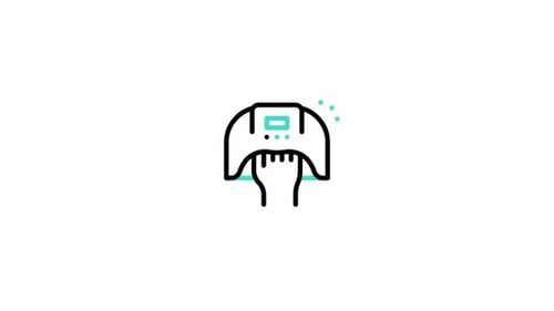 Animated Flat Design Hand Dryer Icon