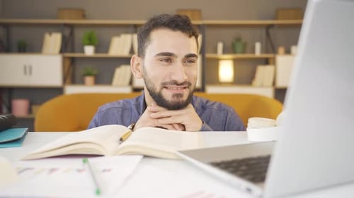 University student happy with exam results.
