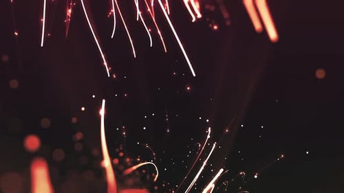 Abstract Glowing Red Particle Trails Animation