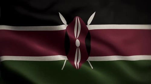 Realistic Waving Kenya Flag Seamless Loop