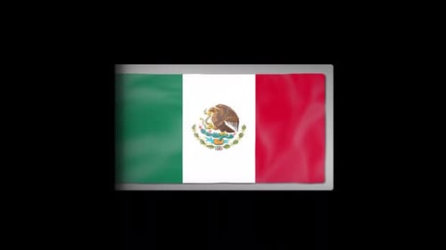 Realistic Mexico Flag Waving Animation