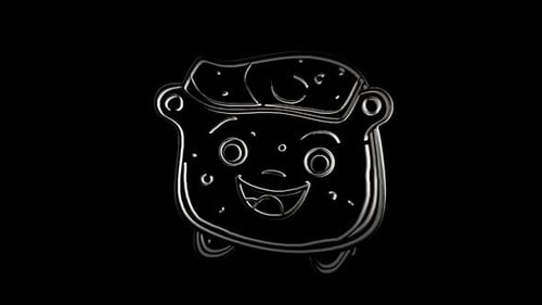Steak Sketch 3d Icon Animation Loop