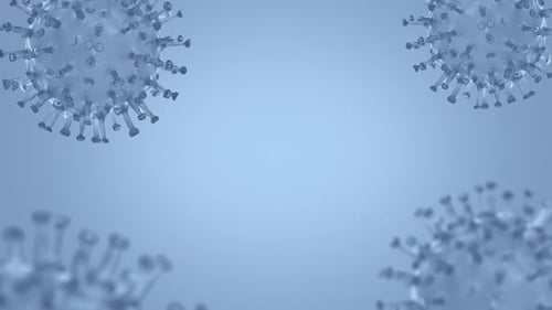 Realistic virus cells floating with space for text