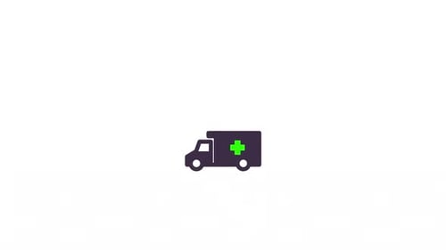 Animated Ambulance Icon With Medical Cross Reveal