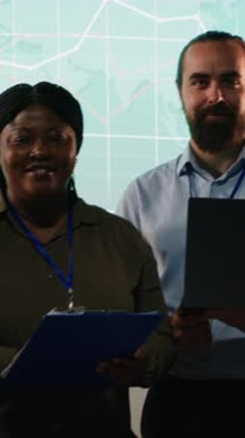 Vertical Video Portrait of Employees Team Preparing a Pitch for Investors Group Meeting