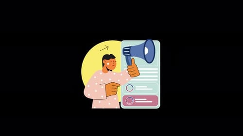 Animated Flat Design for Social Media Marketing Promotion