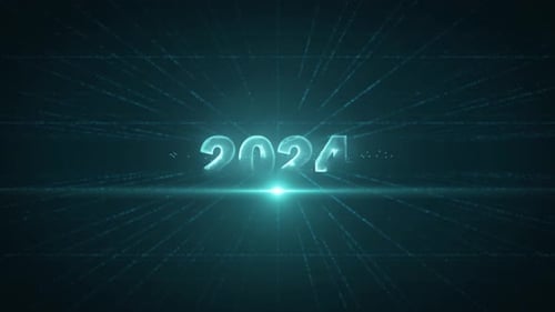 Glowing Digital 2024 New Year Title Reveal
