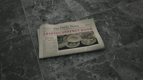Animated Newspaper Unfurls to Reveal Cryptocurrency Headline
