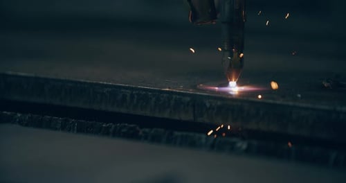 Plasma Cutting Metal CNC Steel Technology Welding Sparks Metalwork Industry