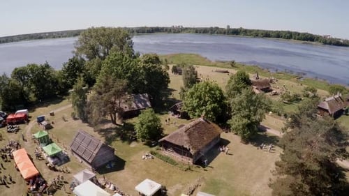 festival, an artisan market in an open-air museum, lots of people