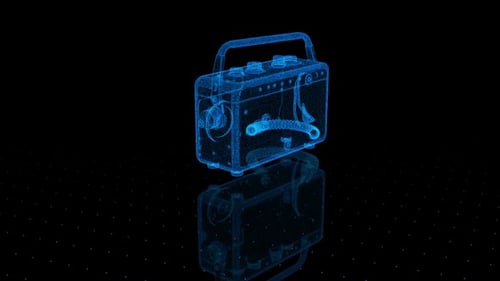3D-Hologramm-Retro-Radio